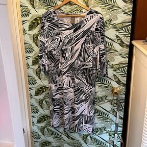 DD53 black white pattern dress Alexandra + oak Large L
